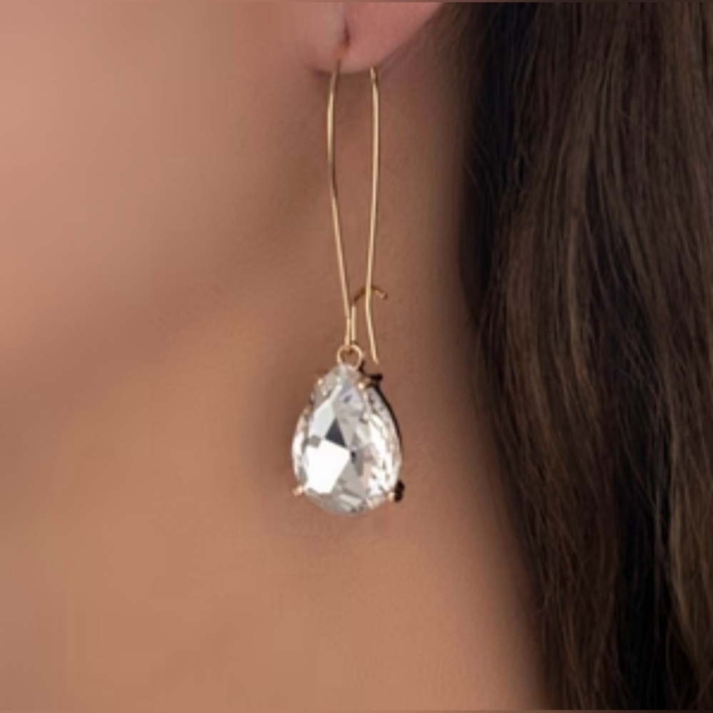 Elegant Gold and Silver Teardrop Earrings